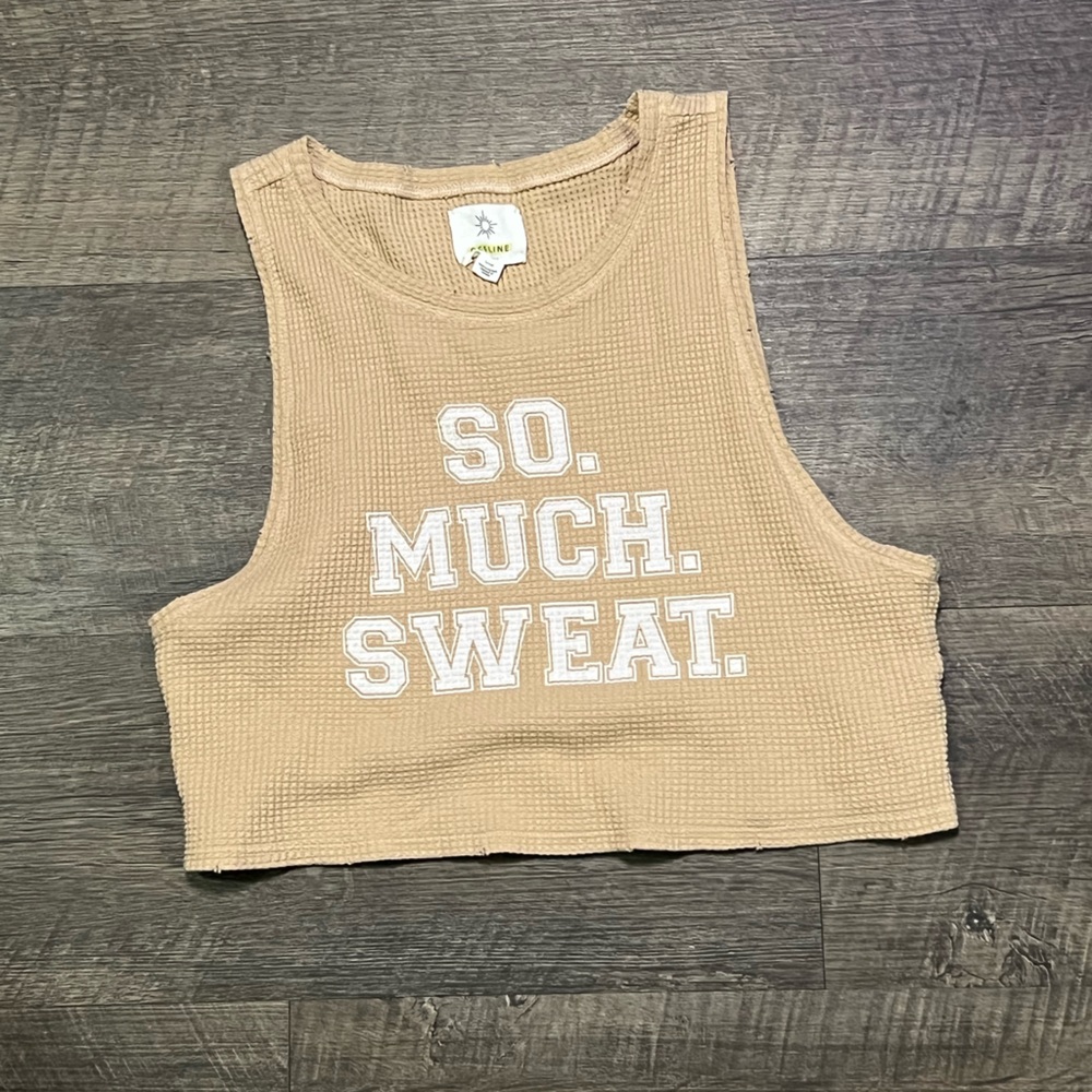 Offline by Aerie Tan Cropped Workout Tank